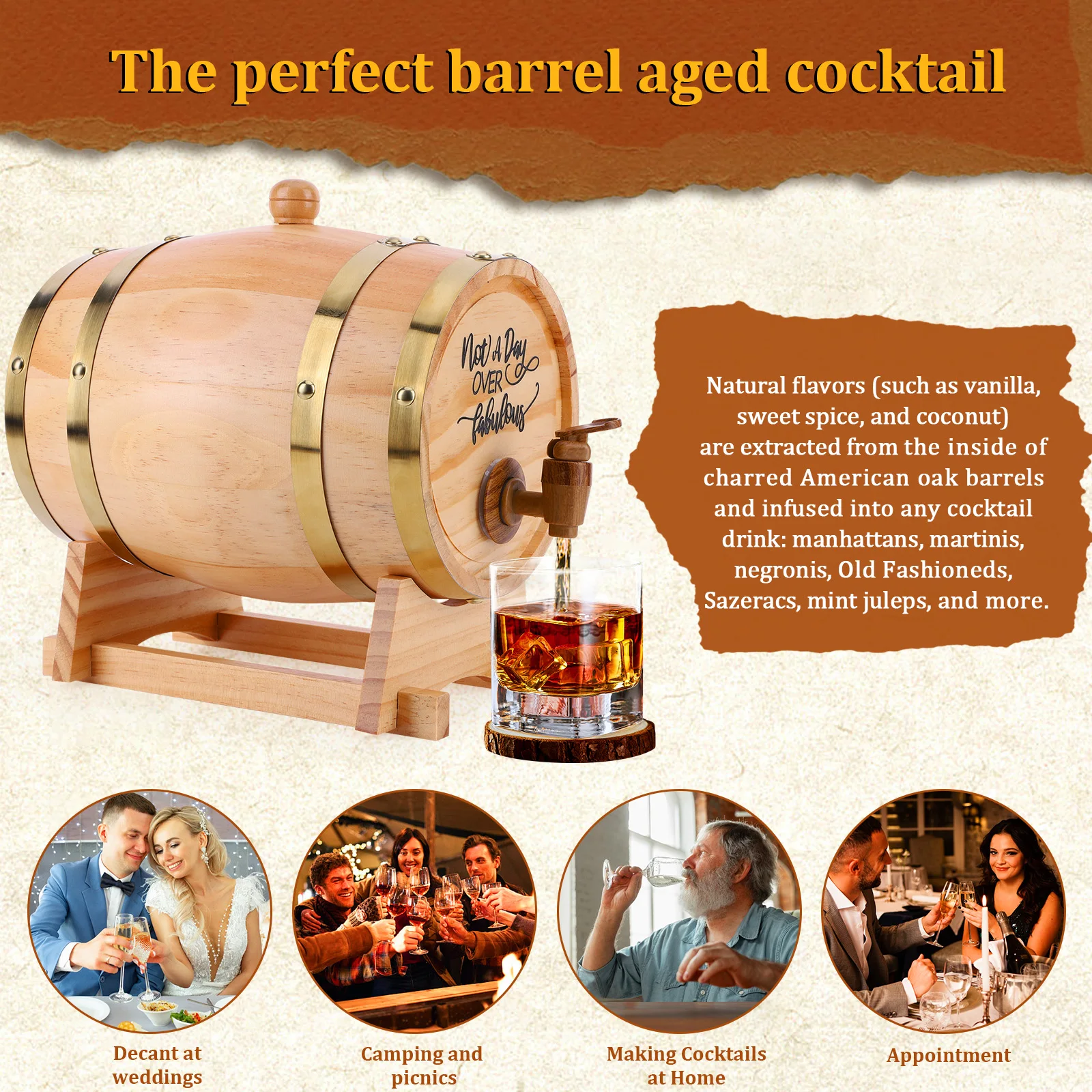 Barril de uísque de madeira 3l - Wine Whiskey Beer avaliação e preço