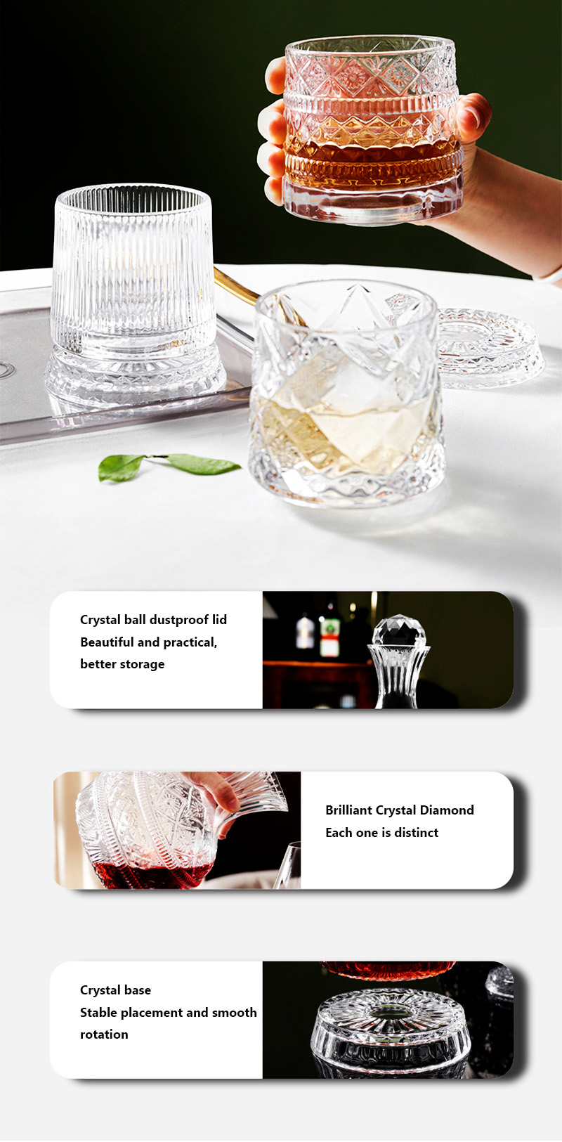 Decantador de vinho giratório  - Wine Whiskey Beer avaliação e preço