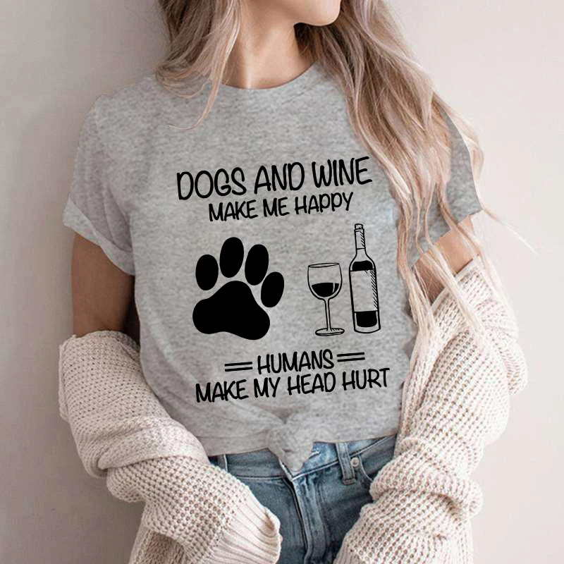 Mulheres cão mãe impressão t c - Wine Or Beer avaliação e preço